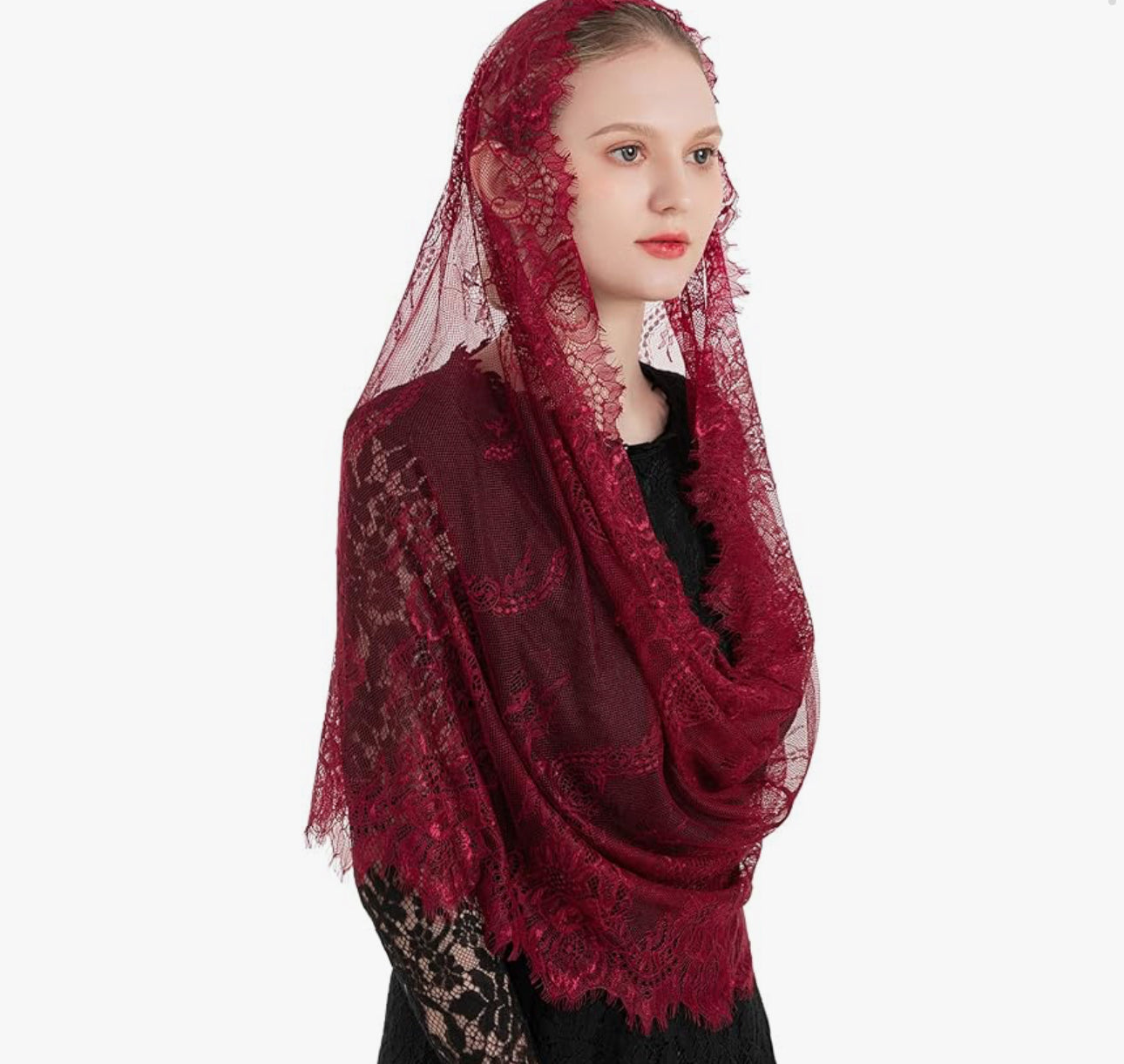 Lace floral print head covering (10 colors)
