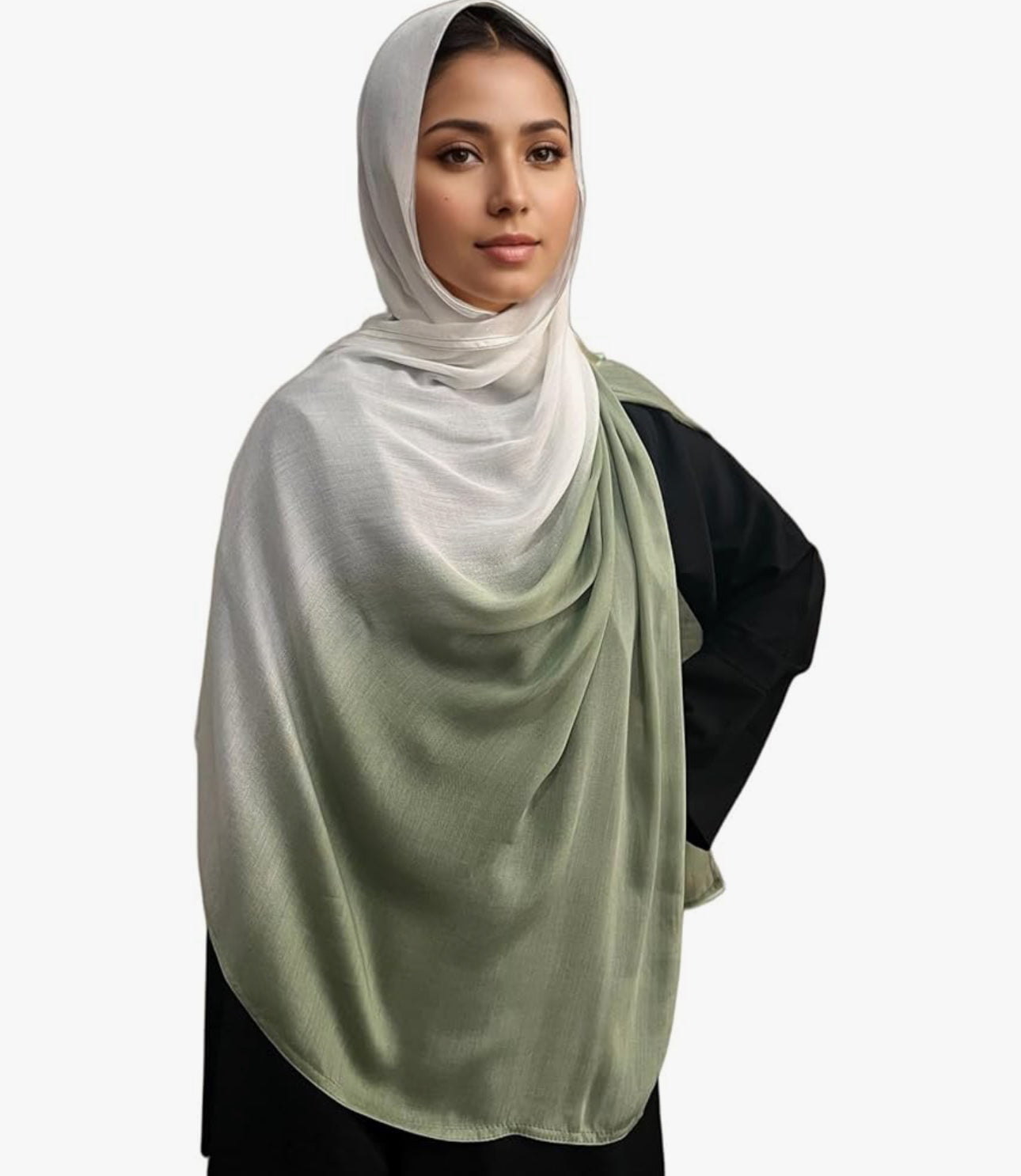Gradient Dual Color Scarf，Elegant Ombre Headwraps Hijab, Modal Cotton Feel Lightweight Sunscreen Shawls for Women