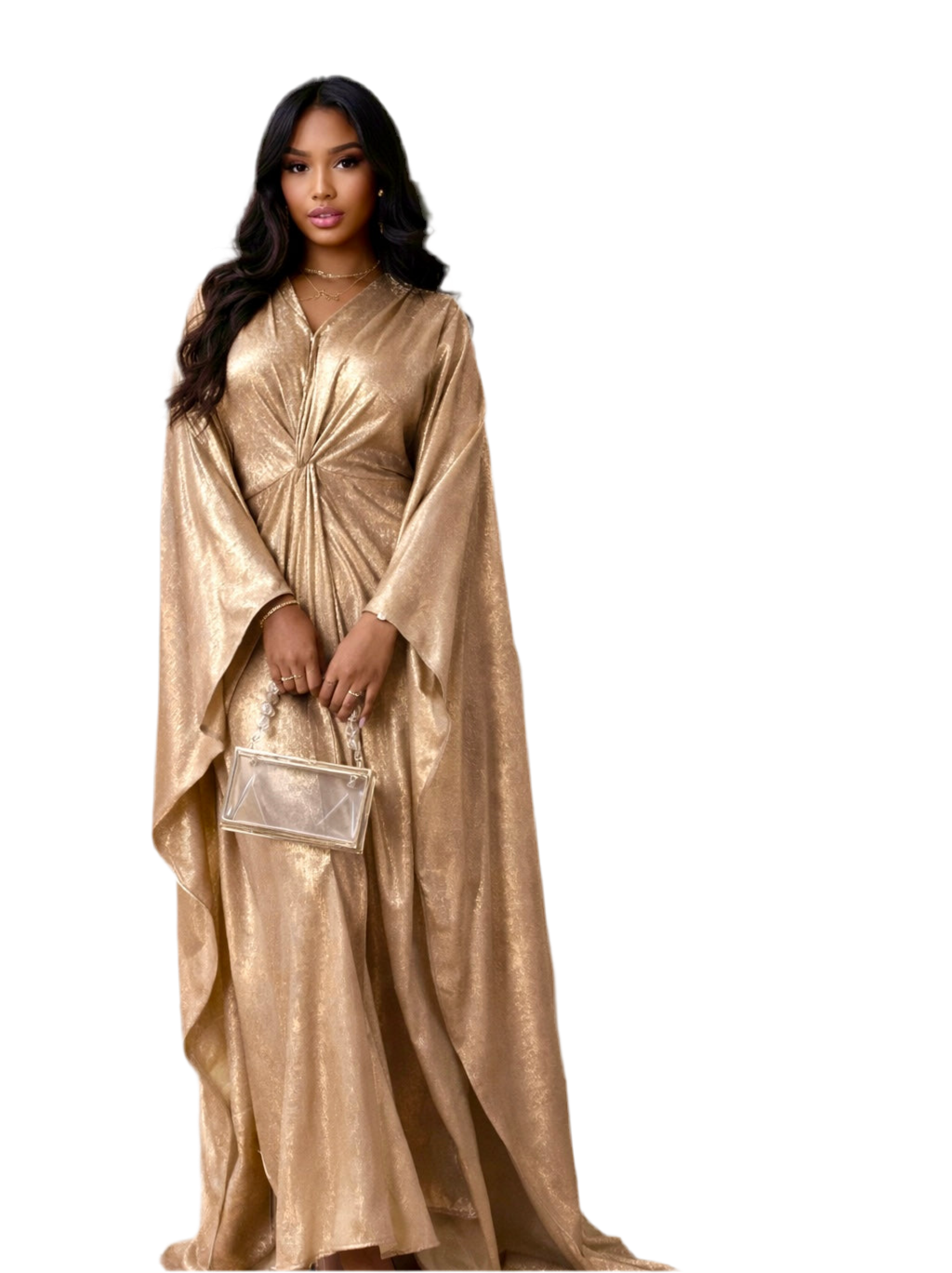 Loose batwing shining abaya (5 colors)
