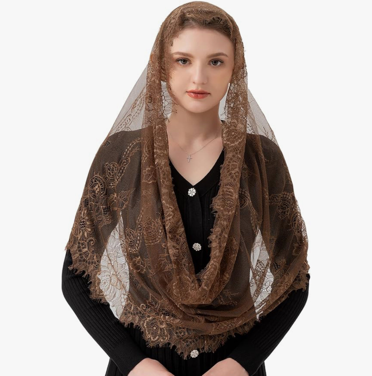 Lace floral print head covering (10 colors)