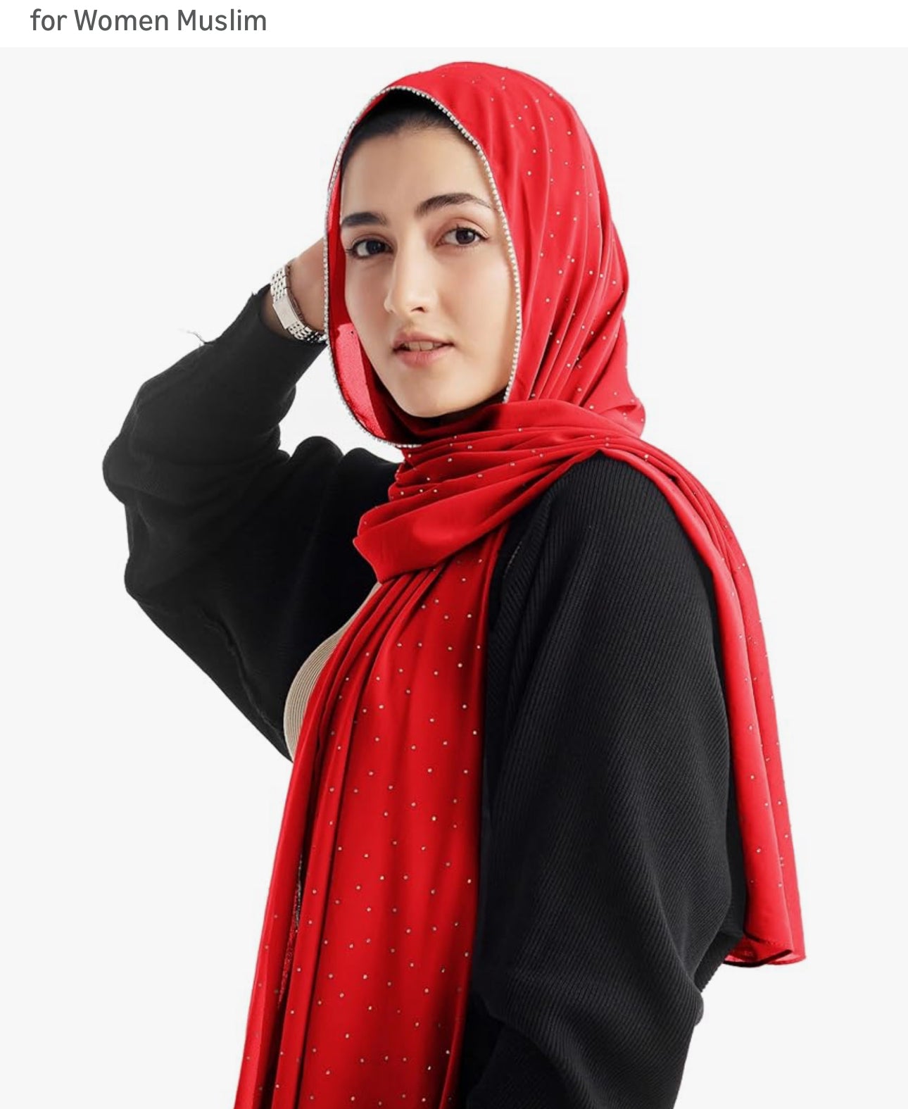 Hijab for Women Premium Chiffon Hijab Rhinestone Hijab Scraf for Women Muslim (12 colors)