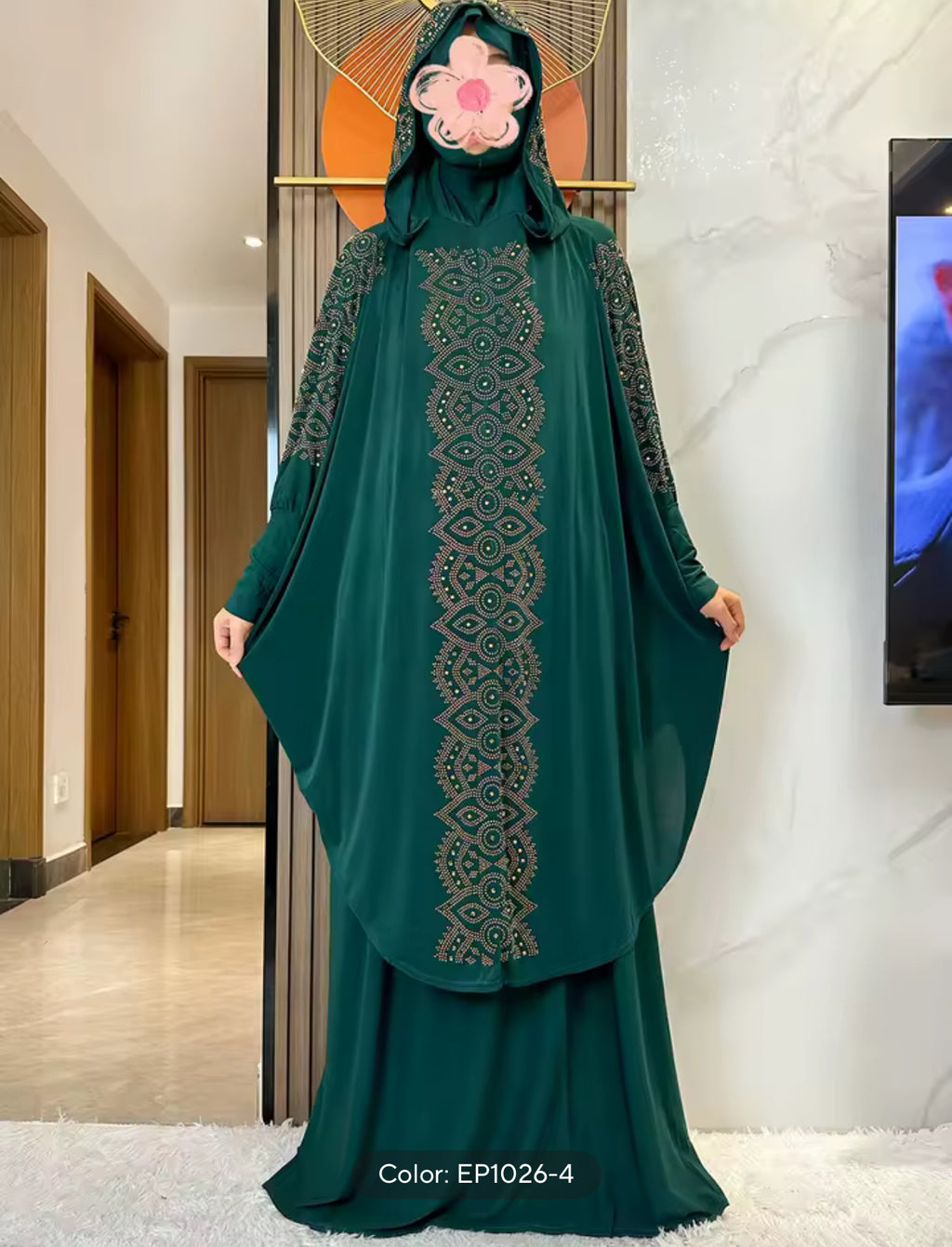Dazzling Ramadan prayer hoodie dress set (5 colors)