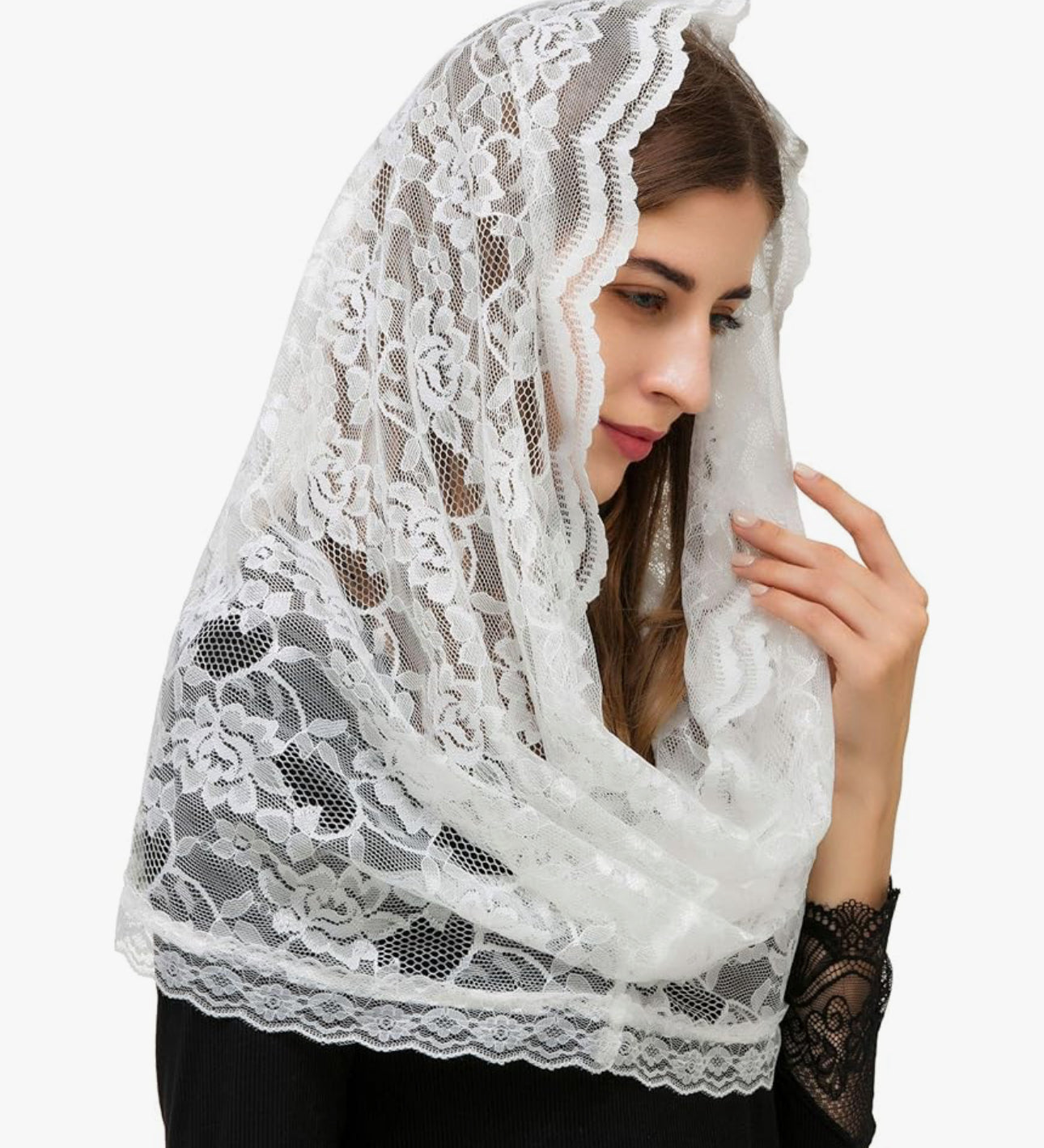 Embroidered veil head covering (6 colors)