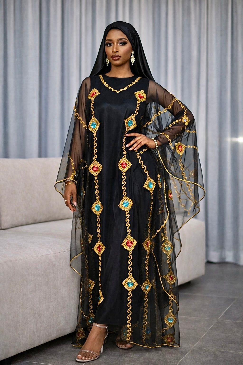 Sheer and elegant kaftan