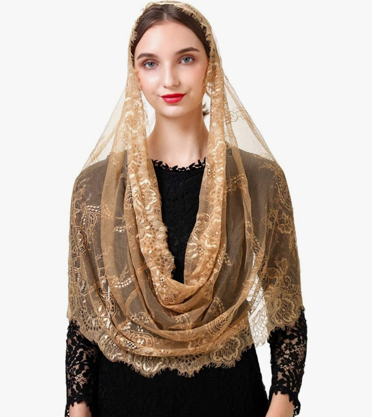 Lace floral print head covering (10 colors)