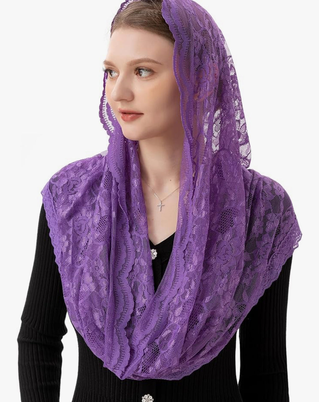 Embroidered veil head covering (6 colors)