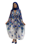 Purple glow peacock kaftan
