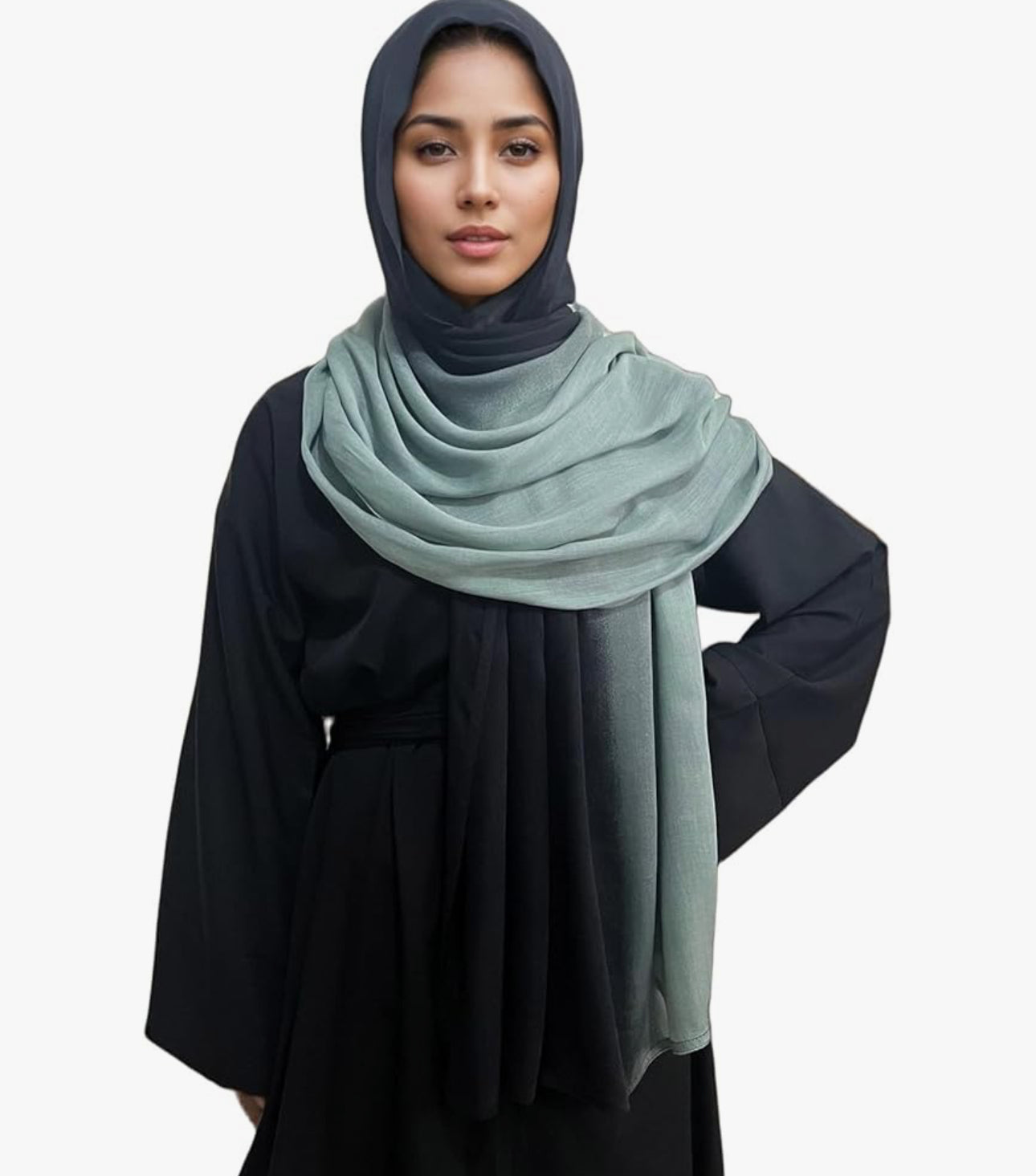 Gradient Dual Color Scarf，Elegant Ombre Headwraps Hijab, Modal Cotton Feel Lightweight Sunscreen Shawls for Women