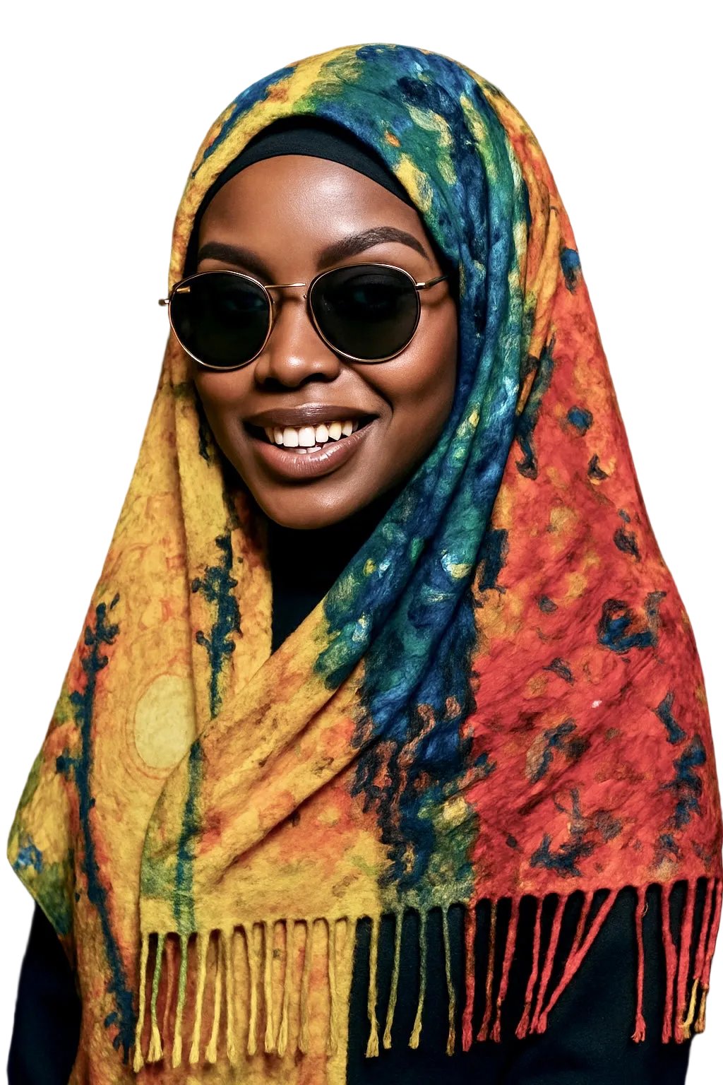 Floral rainbow art scarf/hijab