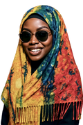 Floral rainbow art scarf/hijab