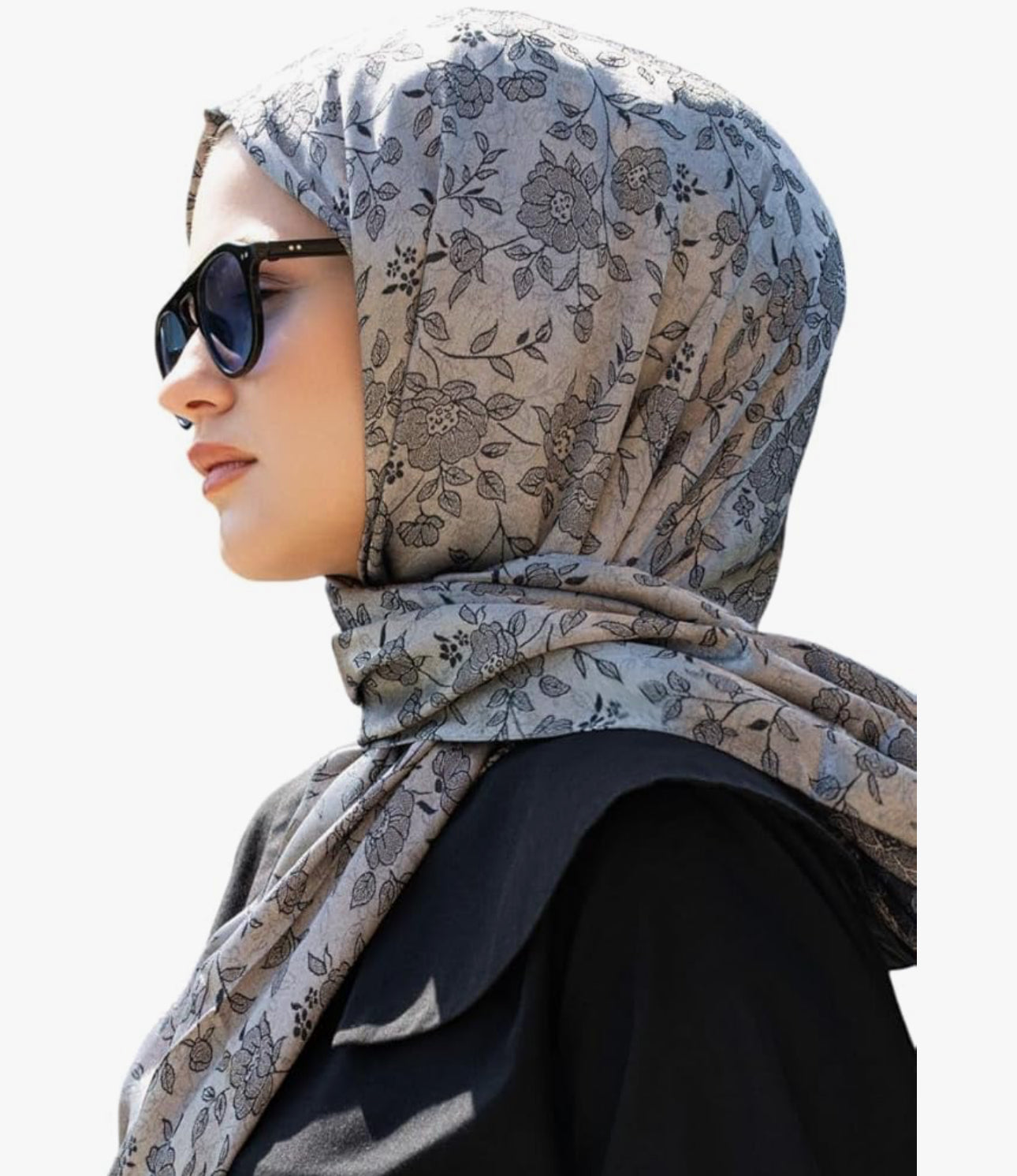 Hijab Scarf for Women – Long & Soft Hijab, Shawl, Head Scarf, Flower Shiny Jacquard Shawl – 29.5" x 72.8" (9 colors)