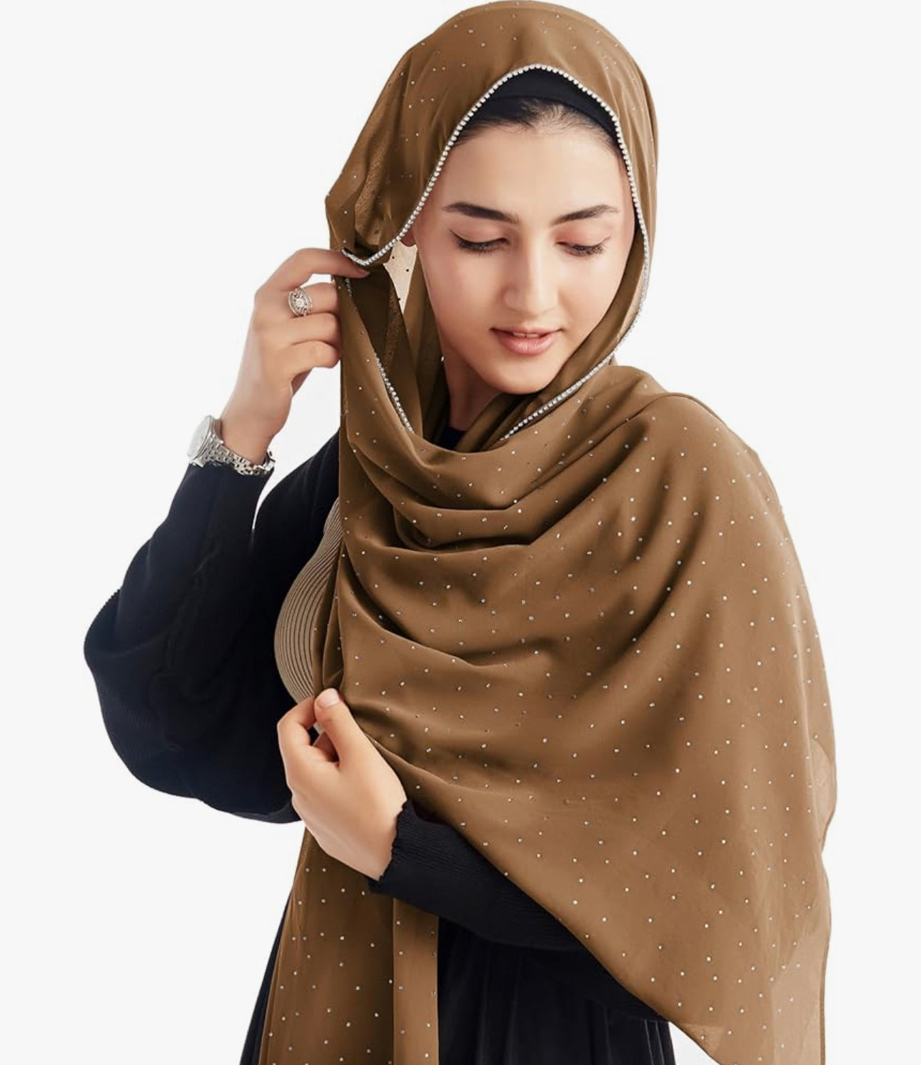 Hijab for Women Premium Chiffon Hijab Rhinestone Hijab Scraf for Women Muslim (12 colors)