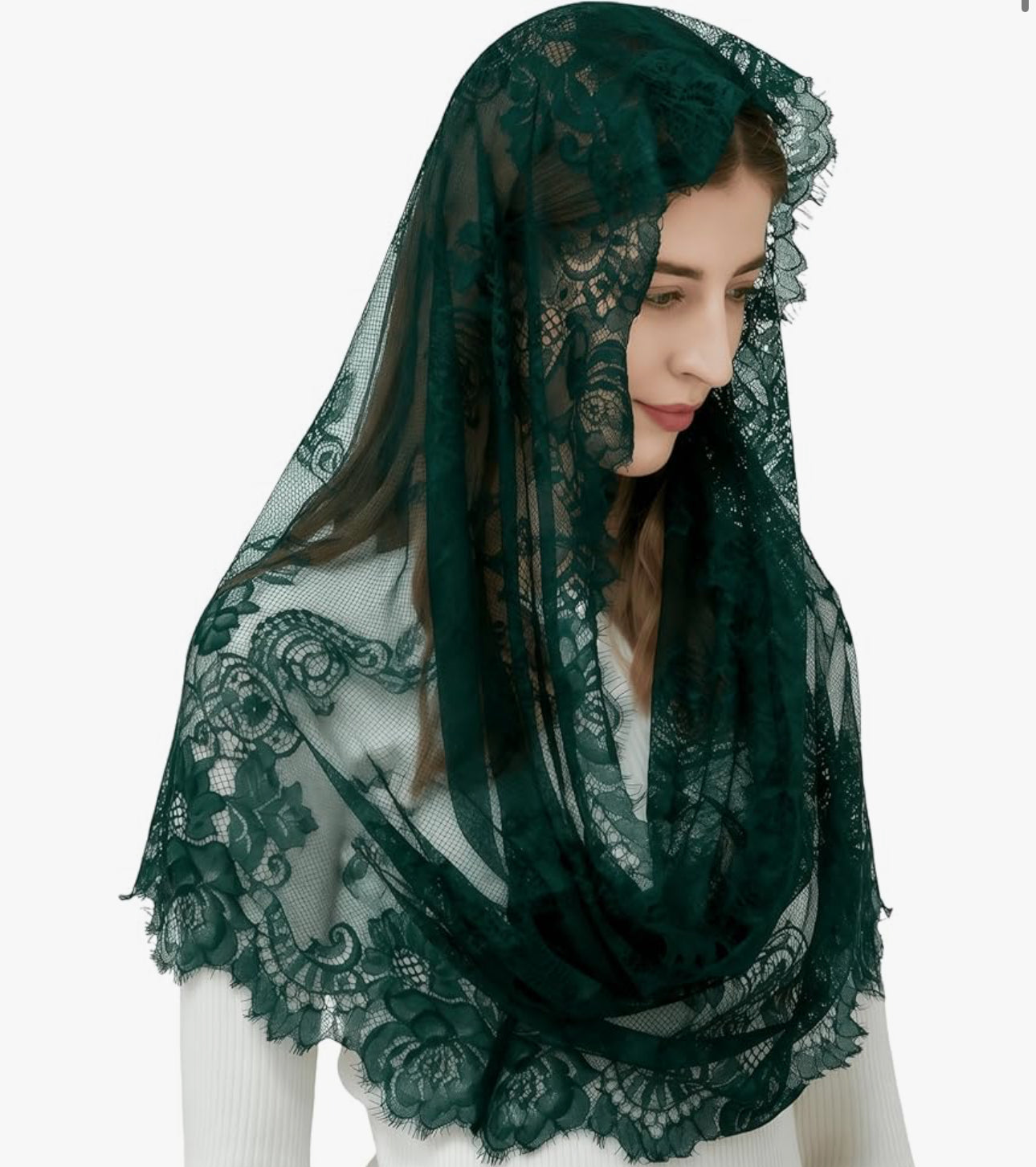 Lace floral print head covering (10 colors)