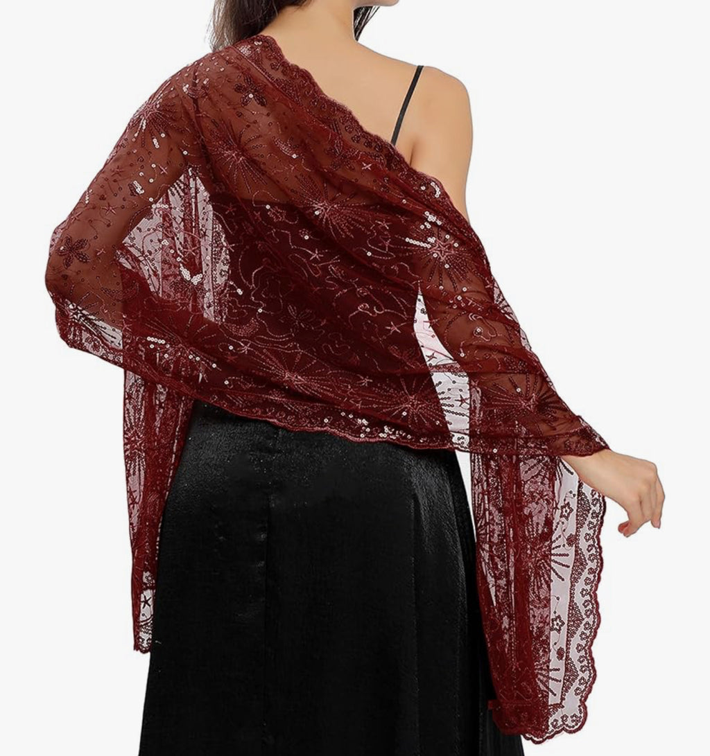 Moon Star Pashmina Wrap Silk Shawl