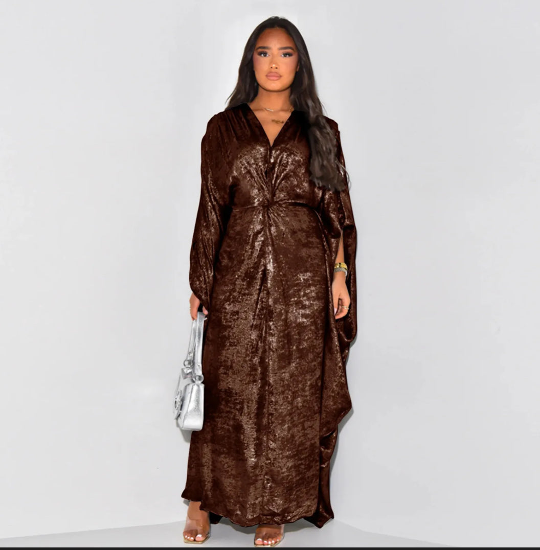 Loose batwing shining abaya (5 colors)