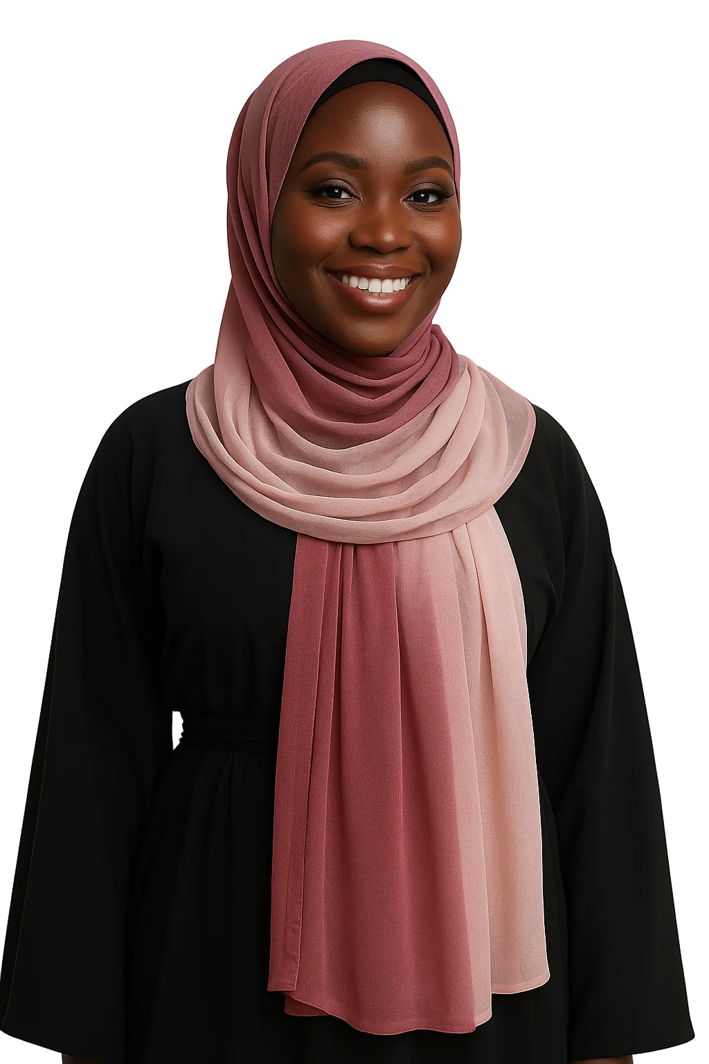 Gradient Dual Color Scarf，Elegant Ombre Headwraps Hijab, Modal Cotton Feel Lightweight Sunscreen Shawls for Women