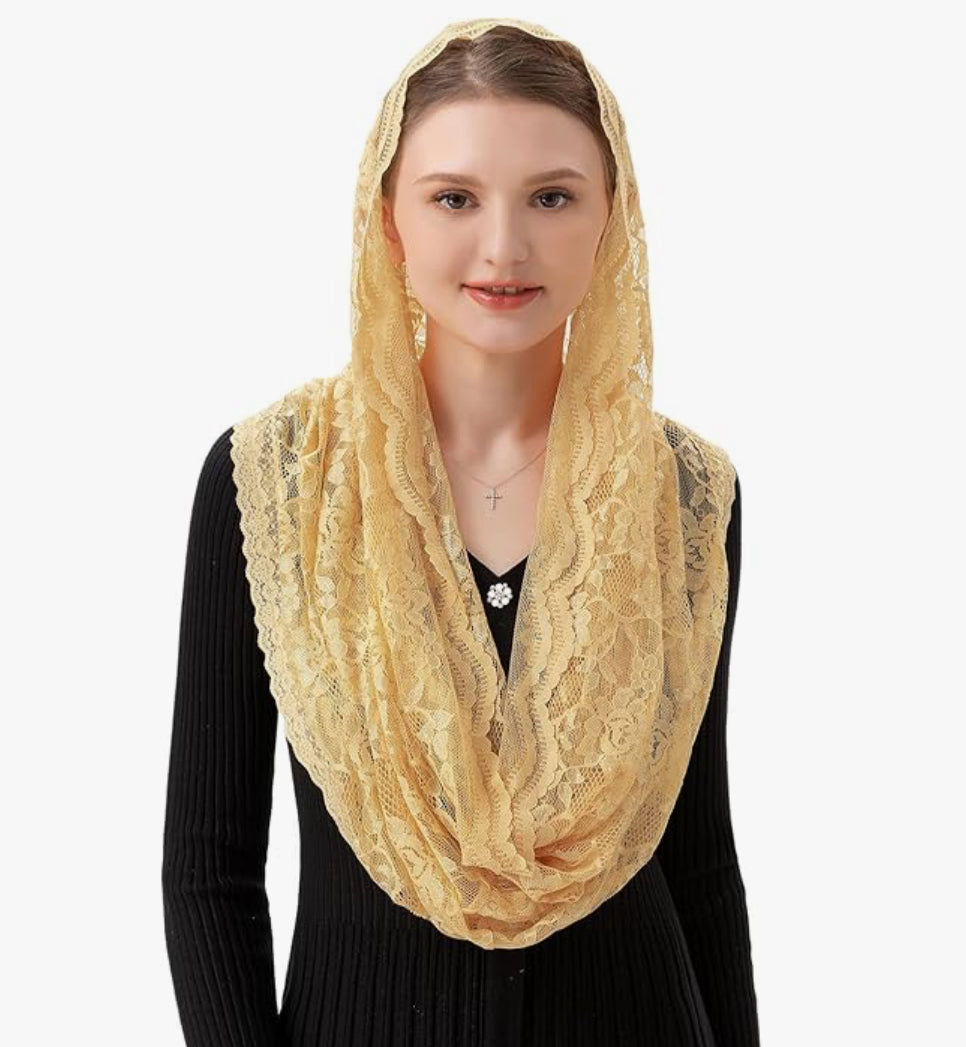Embroidered veil head covering (6 colors)
