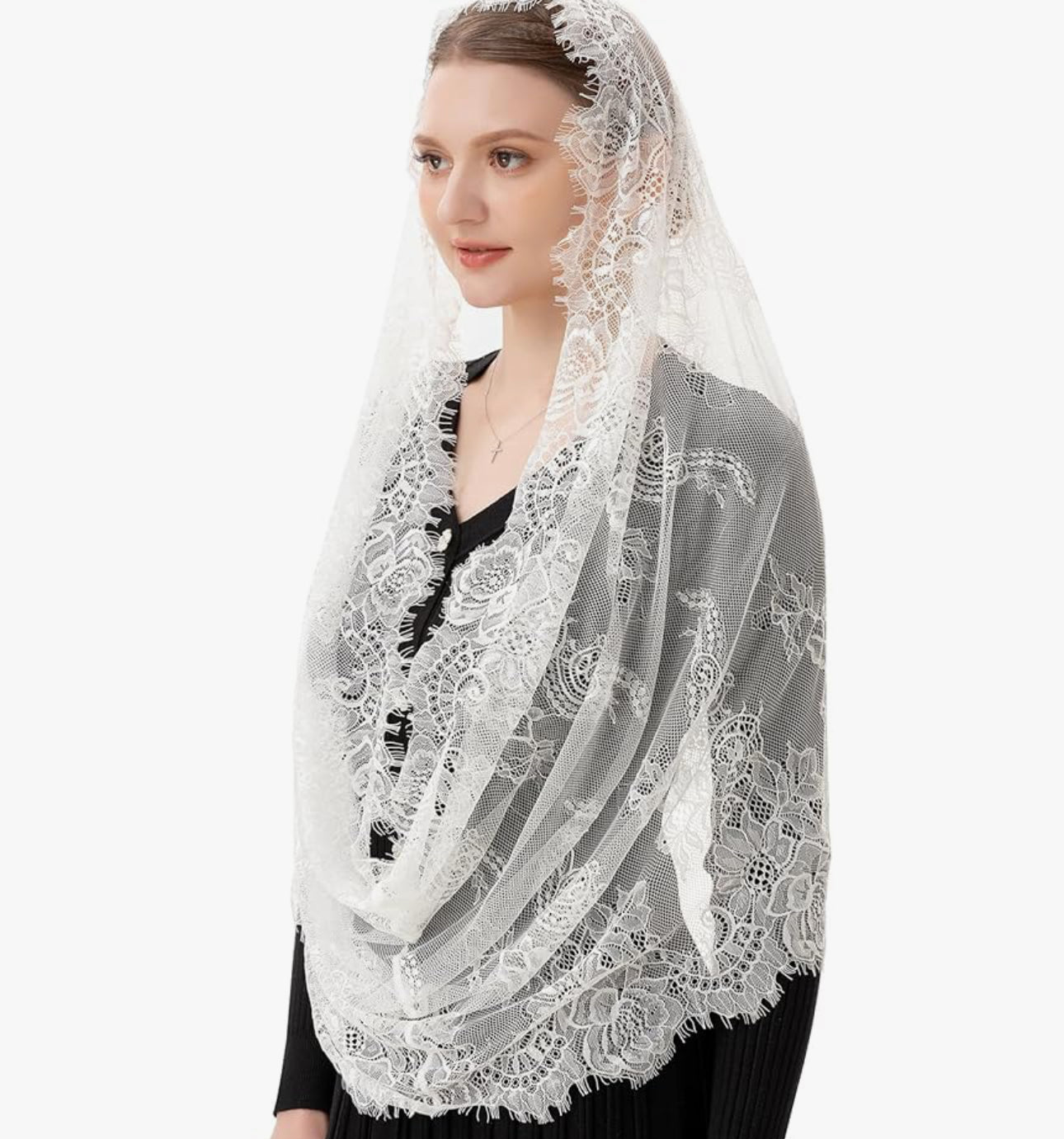 Lace floral print head covering (10 colors)