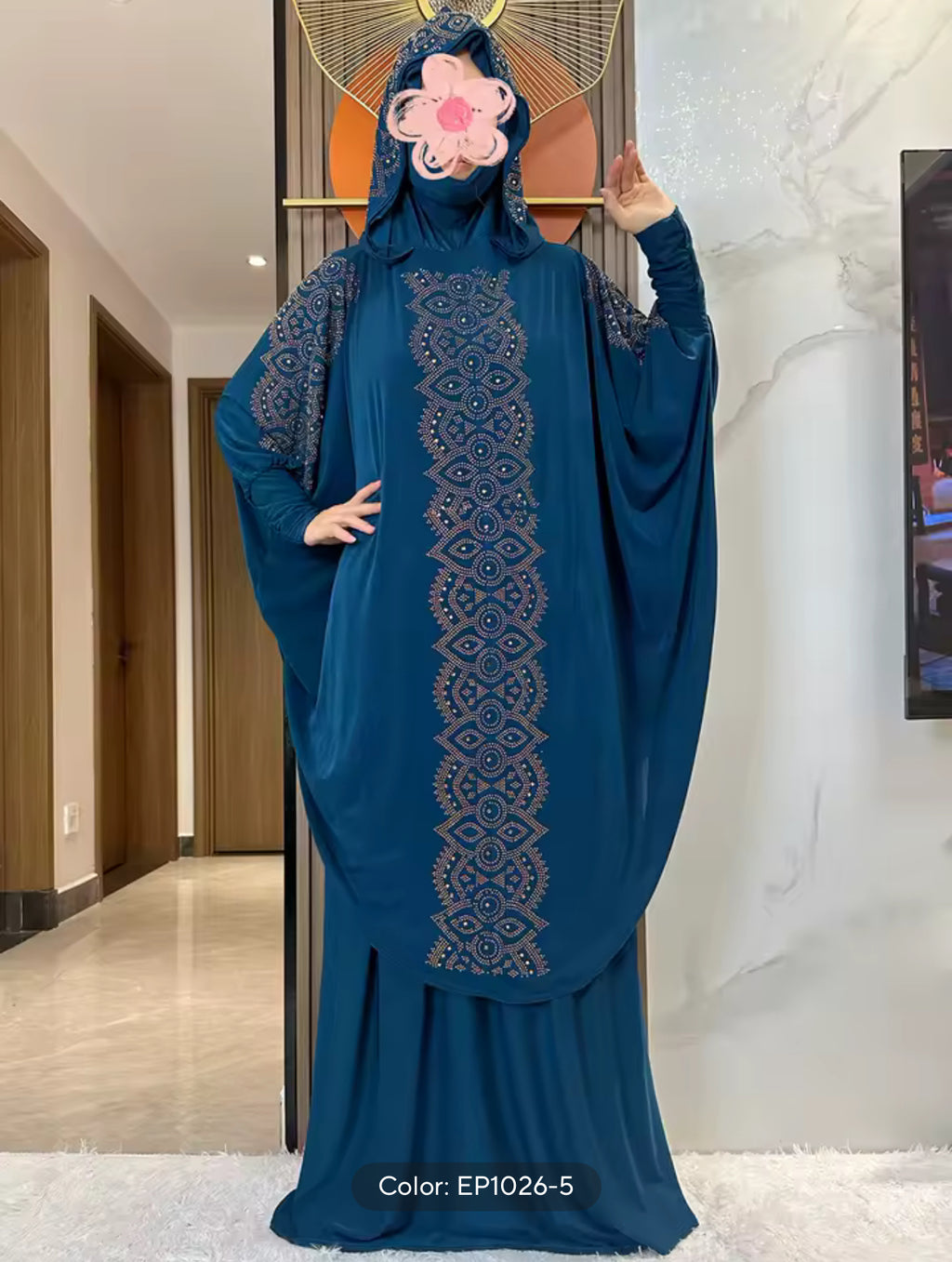 Dazzling Ramadan prayer hoodie dress set (5 colors)
