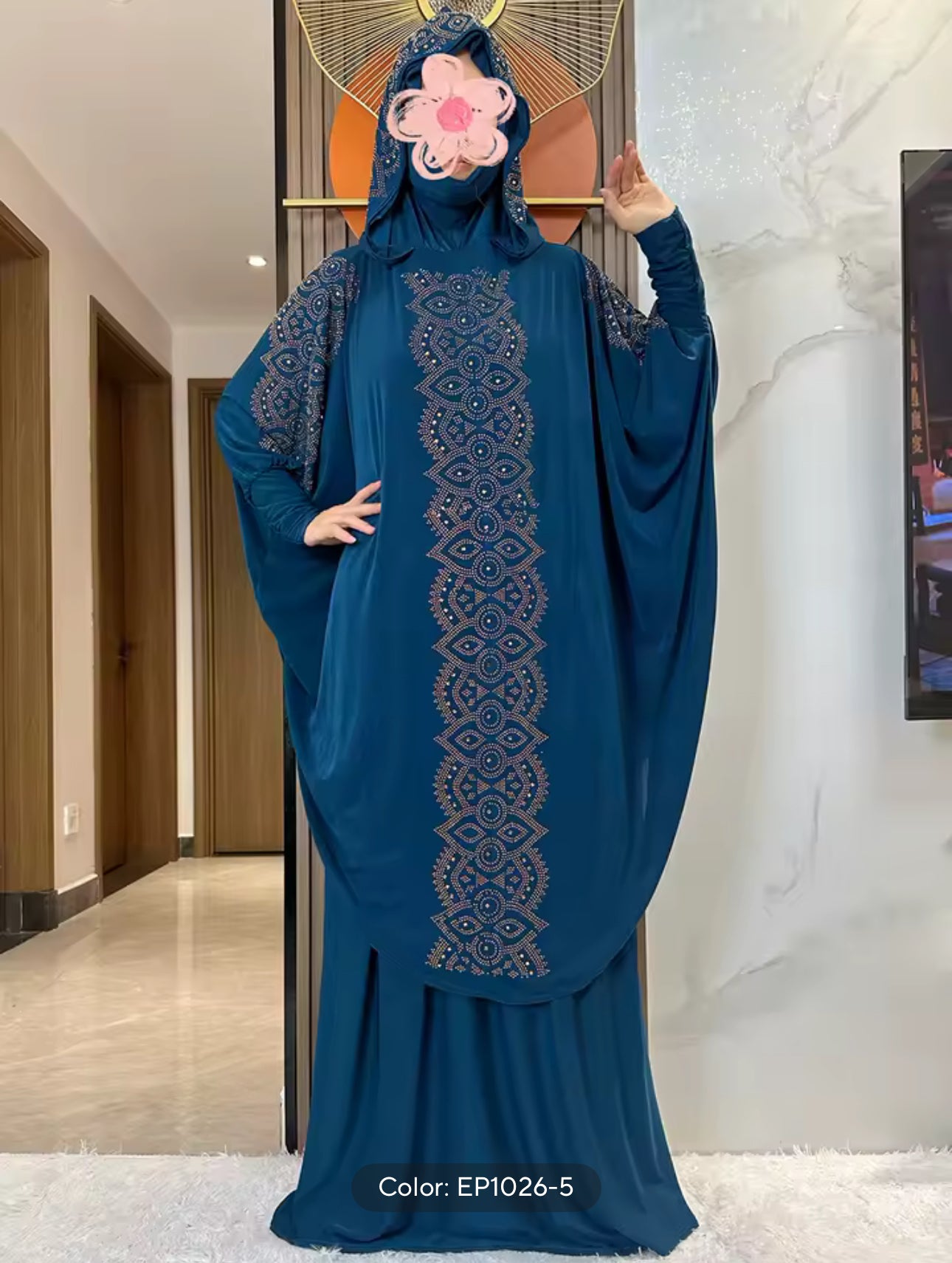 Dazzling Ramadan prayer hoodie dress set (5 colors)