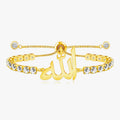 Adjustable Allah Bracelet with Cubic Zirconia Thick Tennis Bracelet