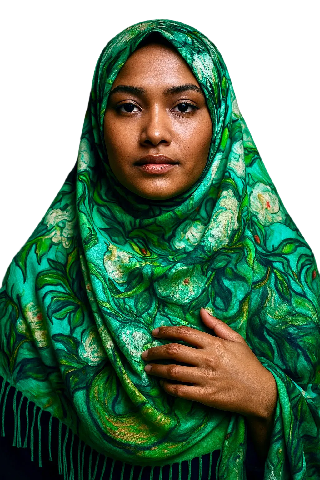 Green royalty scarf/hijab