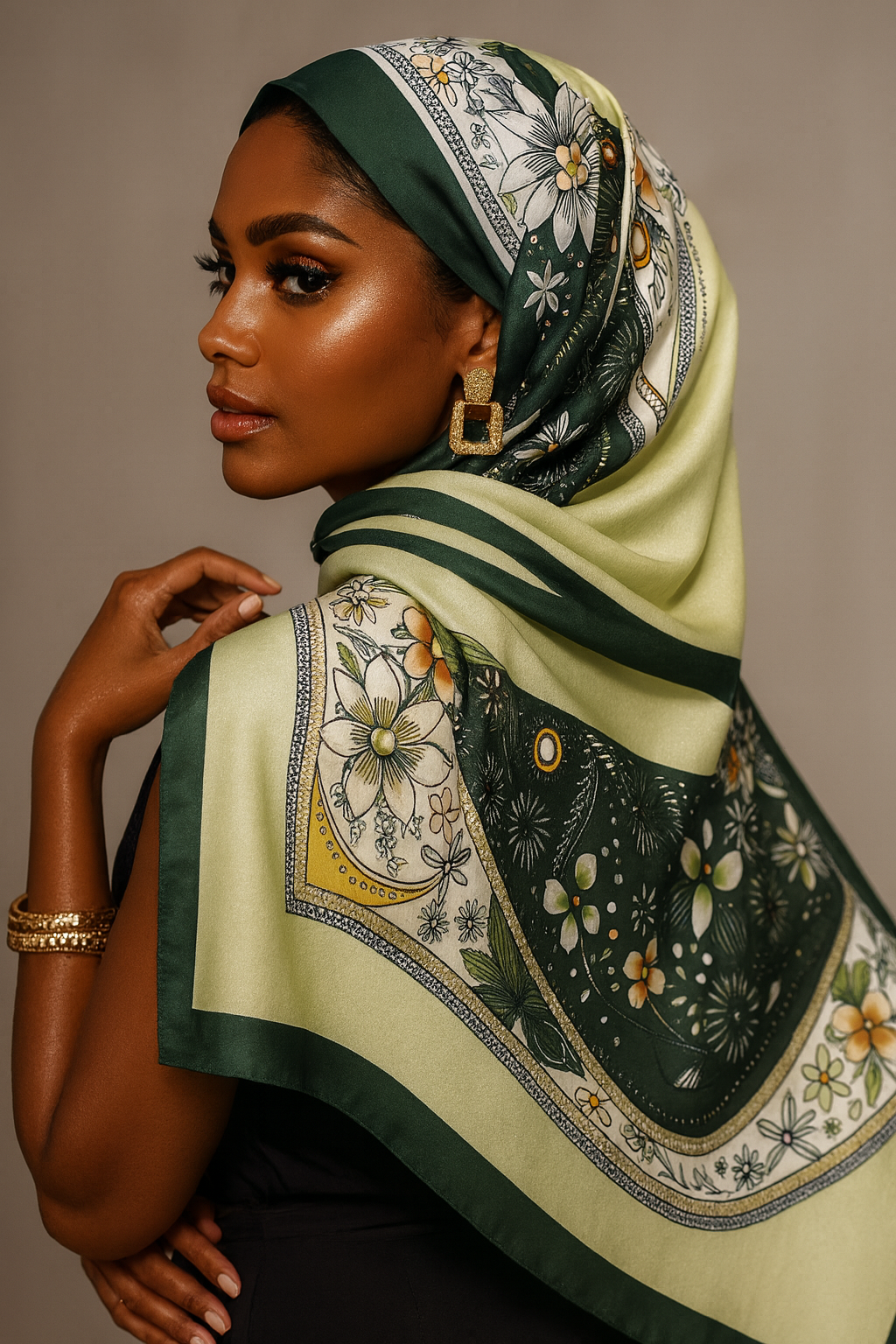 Green treasure scarf/hijab