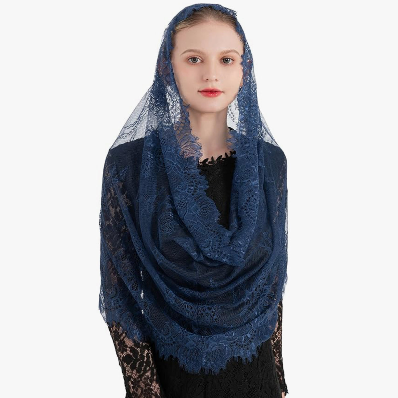 Lace floral print head covering (10 colors)