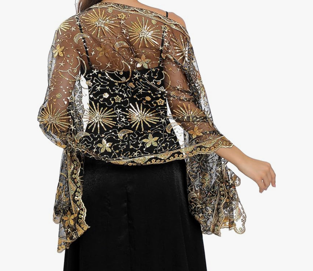 Moon Star Pashmina Wrap Silk Shawl