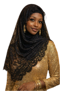 Embroidered veil head covering (6 colors)