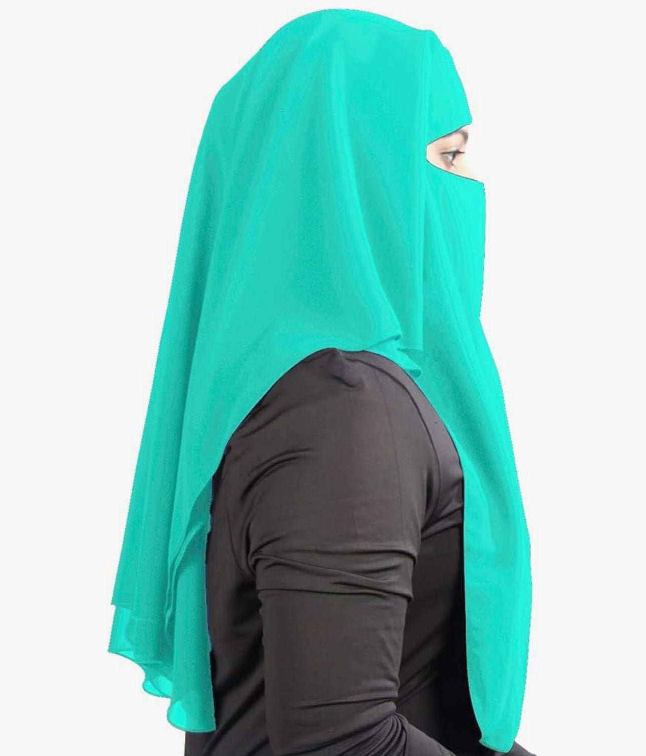 MyBatua Saudi Niqab In Breathable Georgette 1pc Face Veil (11 colors)