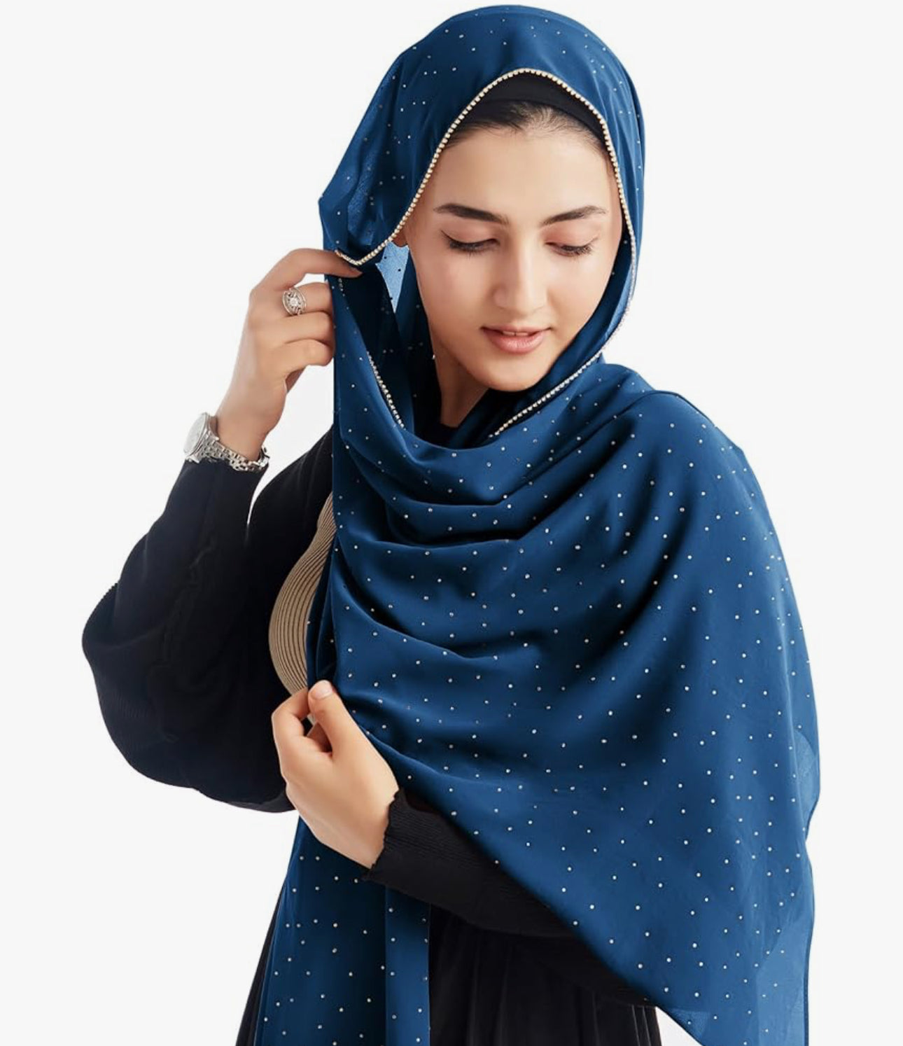 Hijab for Women Premium Chiffon Hijab Rhinestone Hijab Scraf for Women Muslim (12 colors)