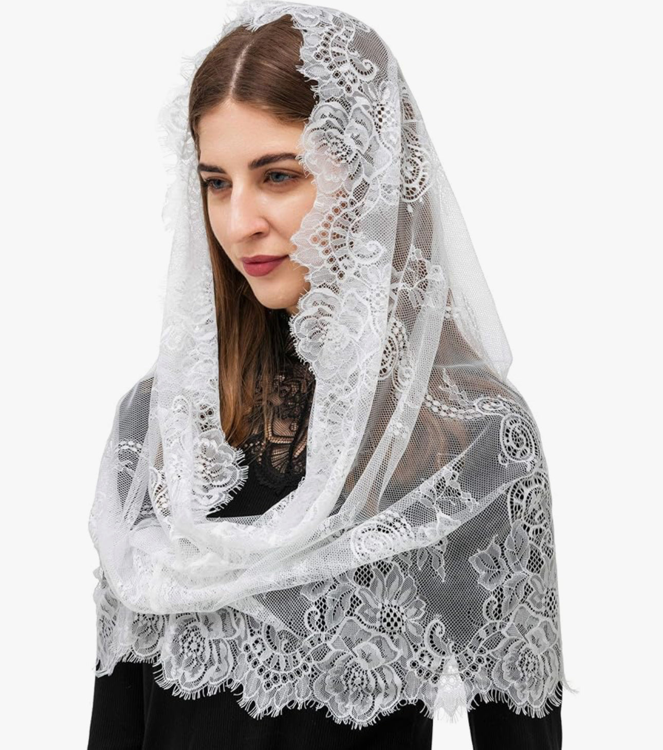 Lace floral print head covering (10 colors)