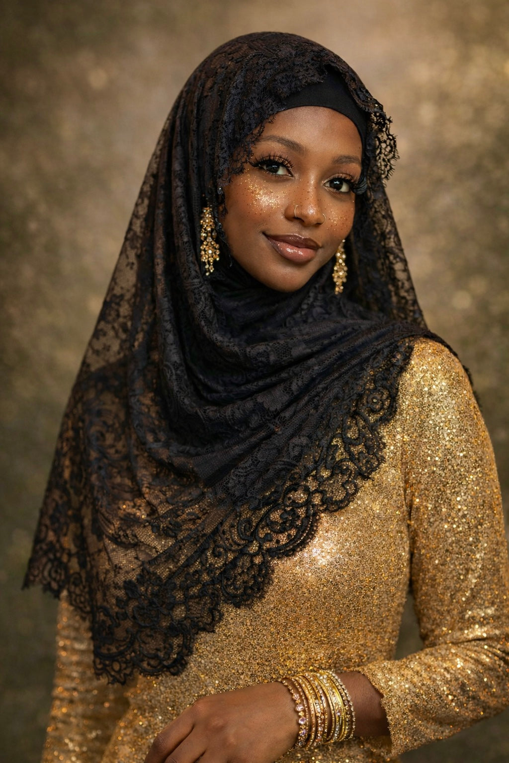 Embroidered veil head covering (6 colors)