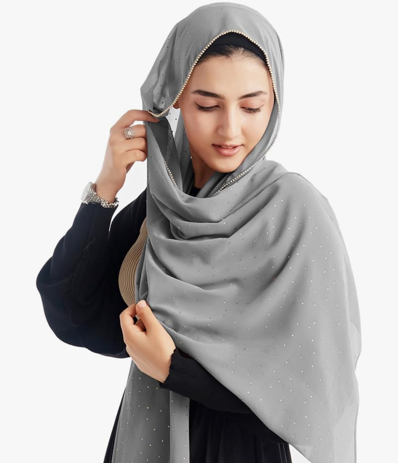 Hijab for Women Premium Chiffon Hijab Rhinestone Hijab Scraf for Women Muslim (12 colors)