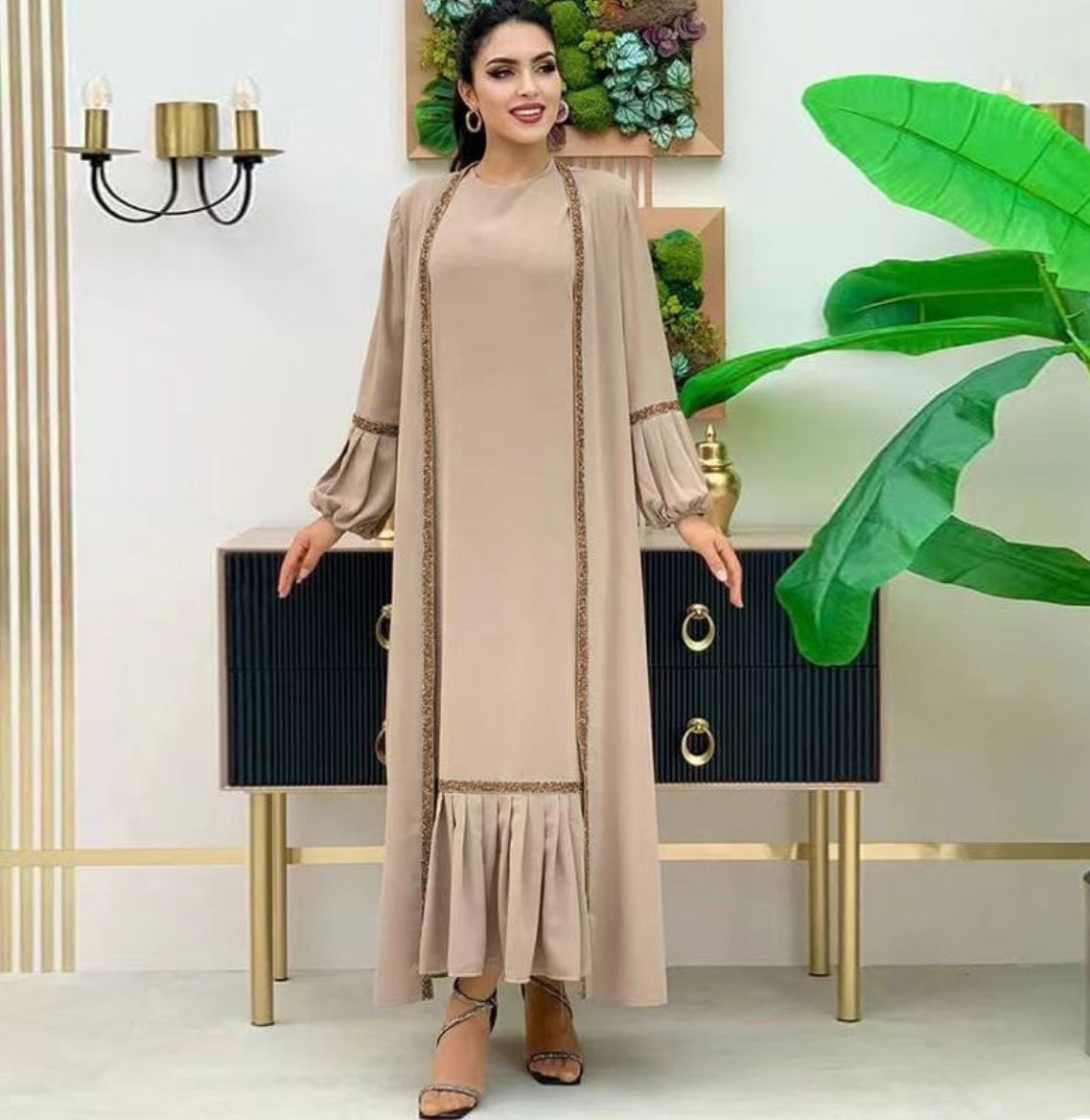 Modest sequin gown and abaya (6 colors)