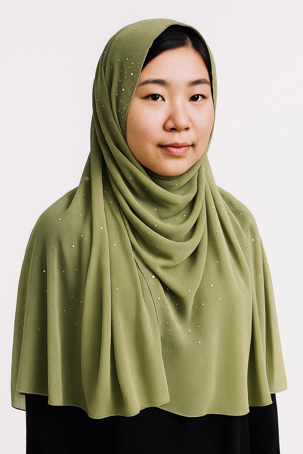 Luxury Diamond Hijab Shawl and Wraps For Evening Dress Shiny Rhinestones And Pearl Chiffon Scarf For Muslim Women (5 colors)