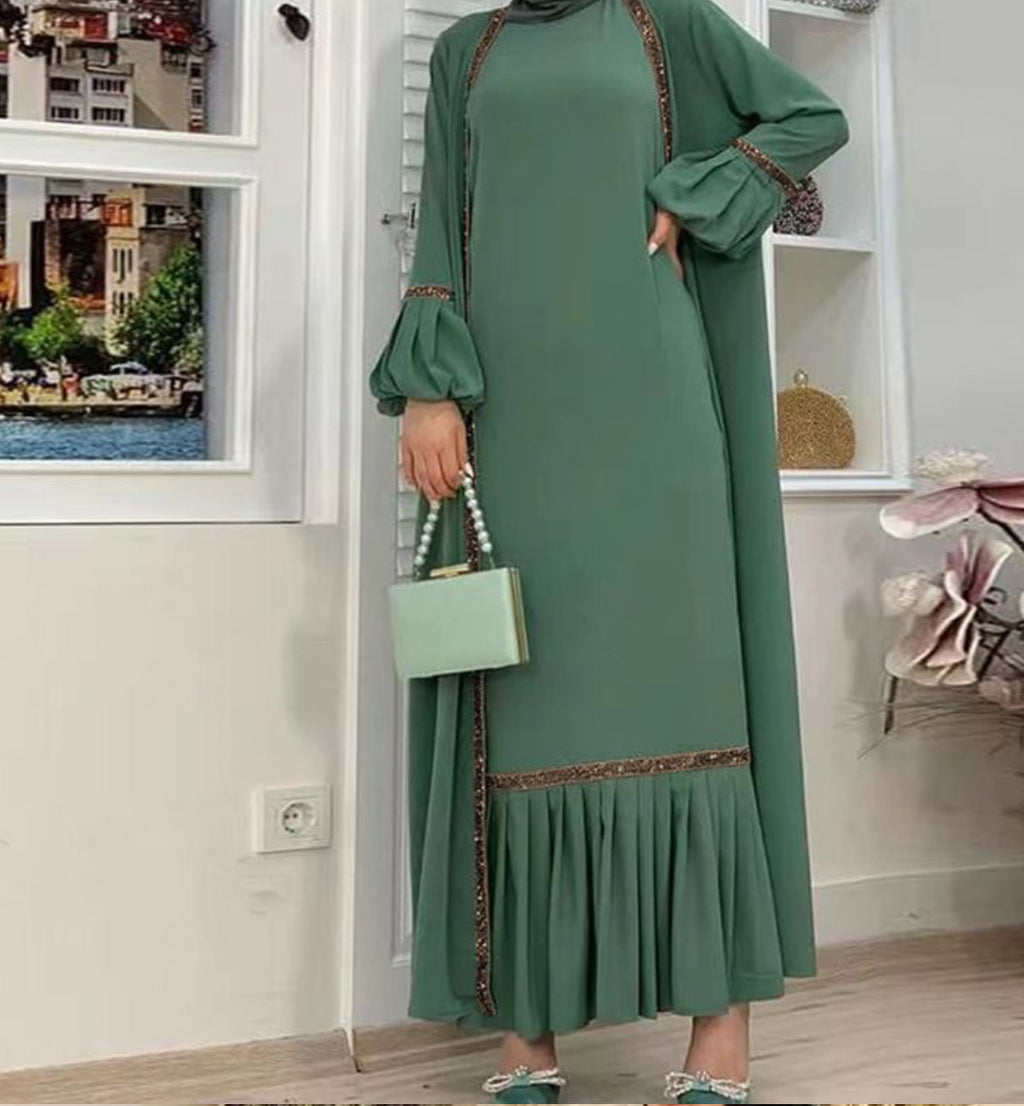 Modest sequin gown and abaya (6 colors)
