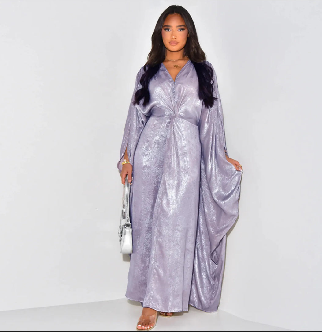 Loose batwing shining abaya (5 colors)