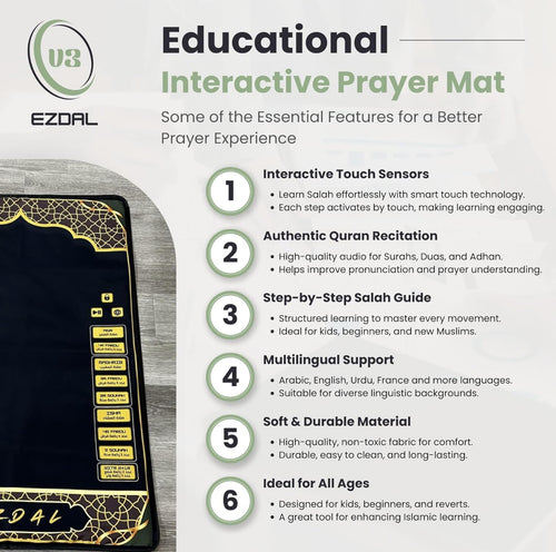 Electronic Islamic Learning Prayer Mat