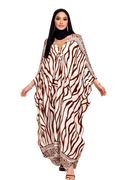 Beige wave striped kaftan