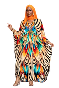 Lotus/zebra combo kaftan
