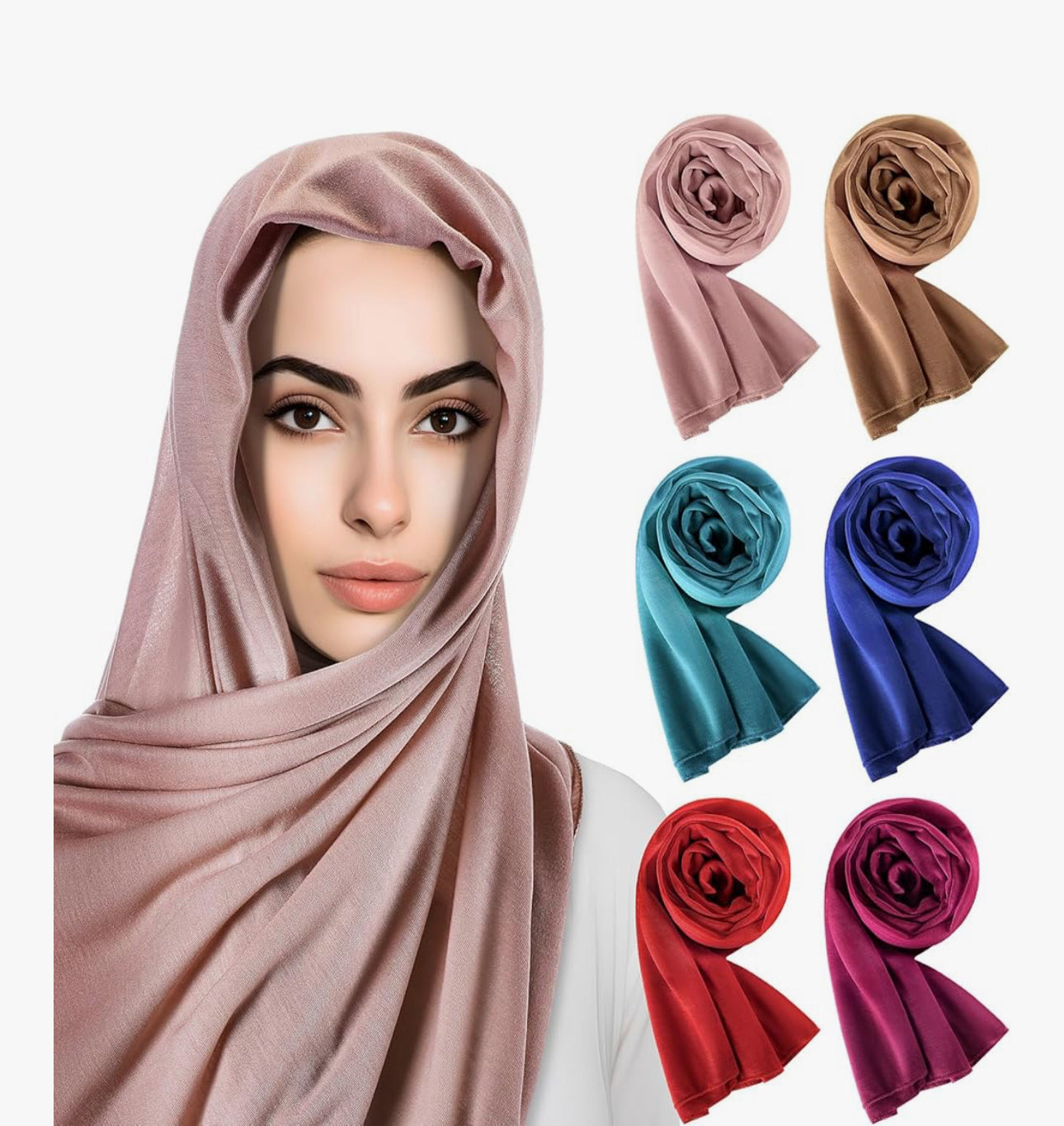 Hijab Scarves Muslim Head Wraps Jersey Hijab Soft Long Scarf Wrap Cotton Shawl