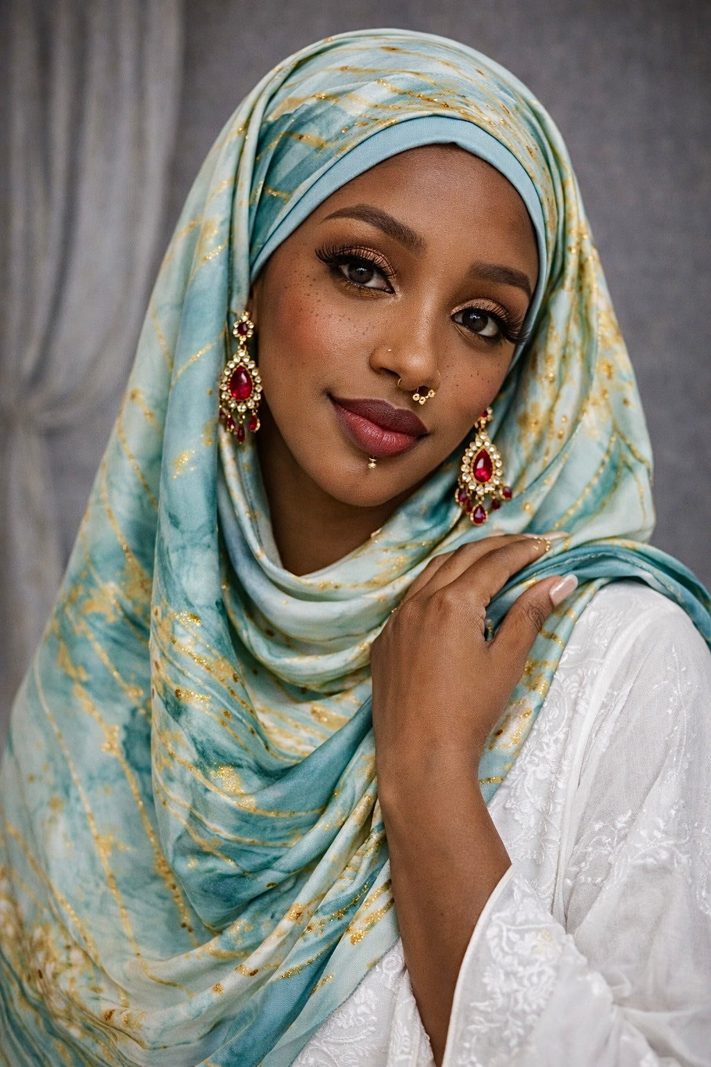 Marbled elegance hijab/scarf