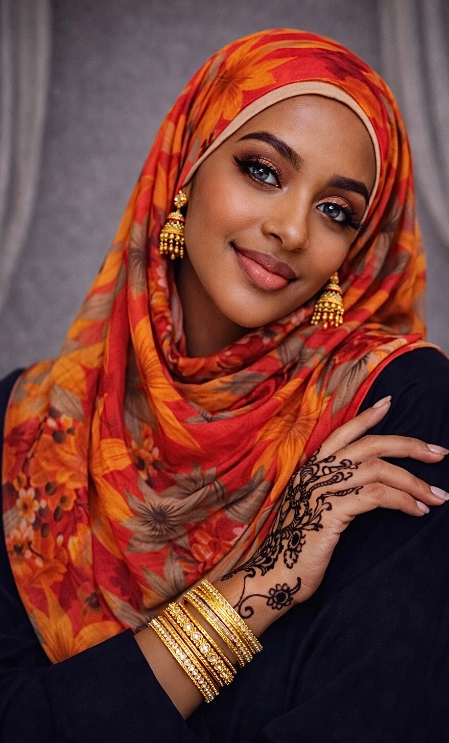 Orange radiance hijab/scarf