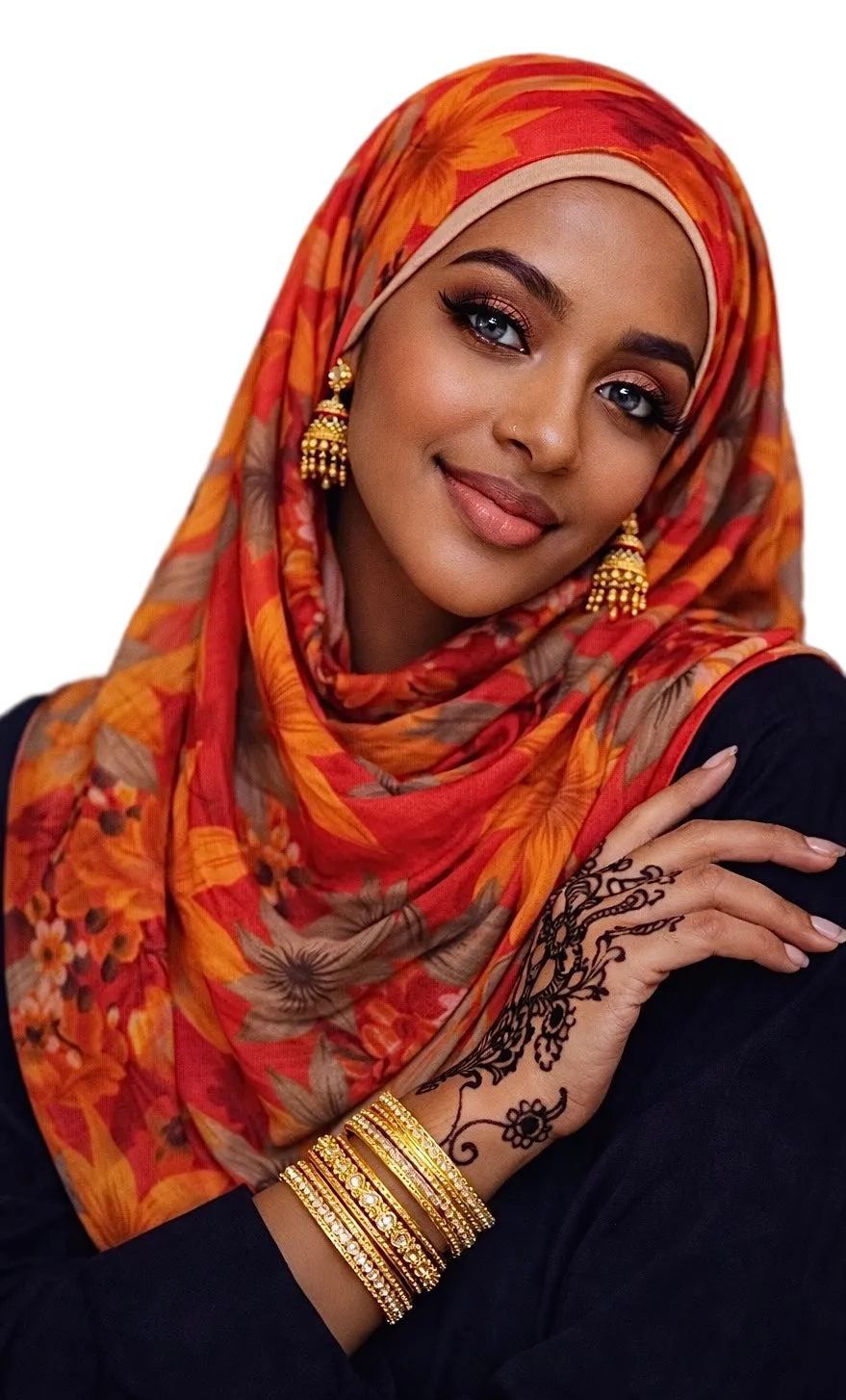 Orange radiance hijab/scarf