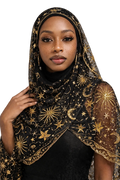 Moon Star Pashmina Wrap Silk Shawl