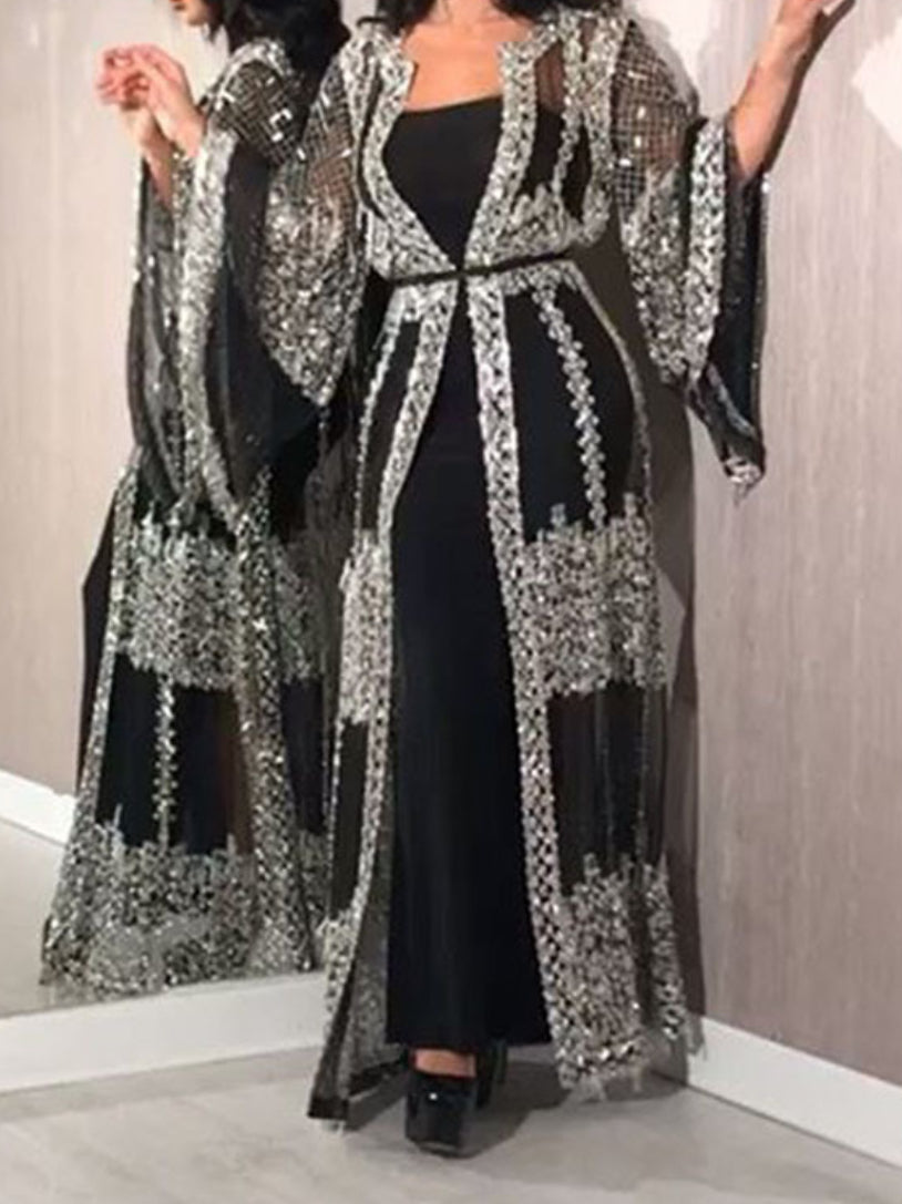 Sequin embroidery Ramadan abaya (2 colors)