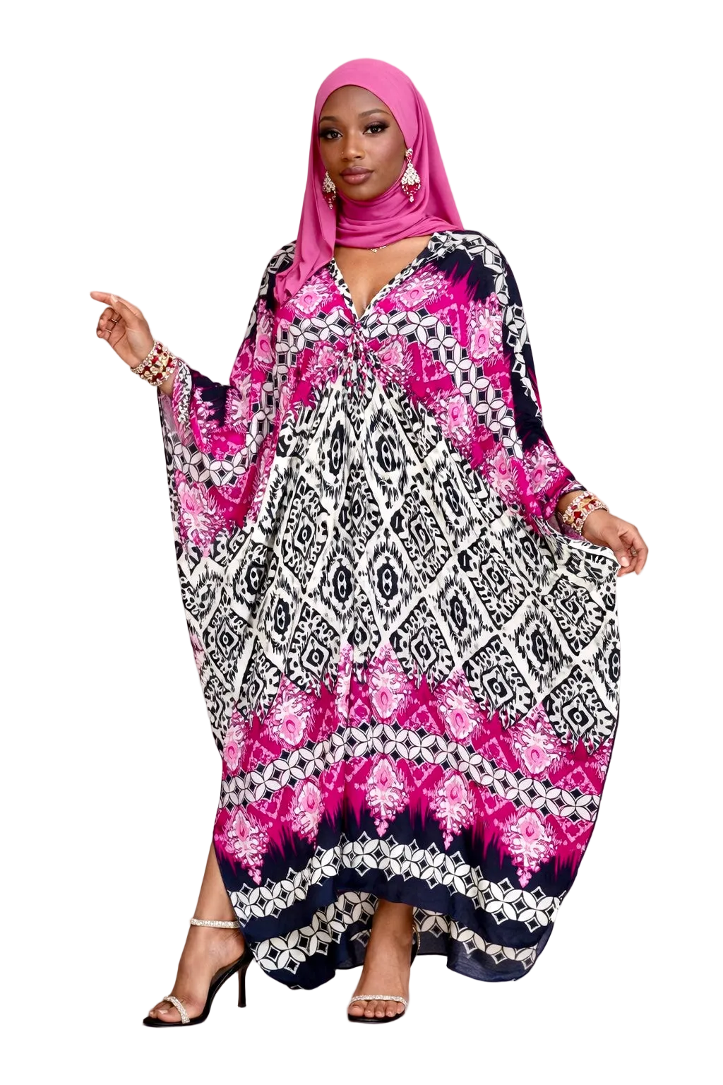 Blushing pattern kaftan