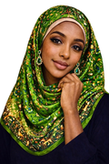 Green/gold Bloom hijab/scarf